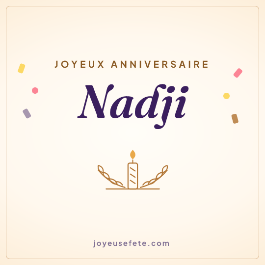 Image carrée « Joyeux anniversaire Nadji » pour WhatsApp