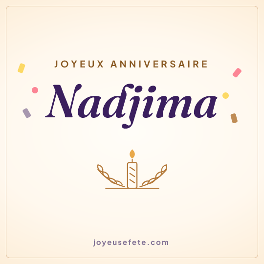 Image carrée « Joyeux anniversaire Nadjima » pour WhatsApp