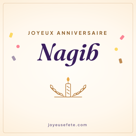 Image carrée « Joyeux anniversaire Nagib » pour WhatsApp
