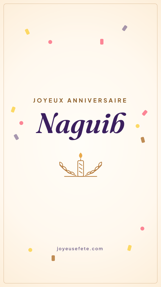 Image « Joyeux anniversaire Naguib » au format story