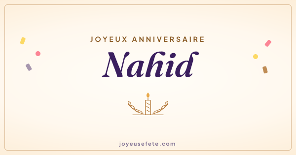 Image « Joyeux anniversaire Nahid » au format large