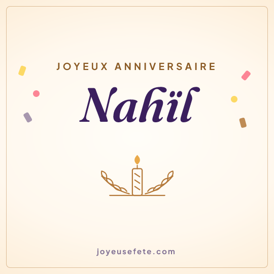 Image carrée « Joyeux anniversaire Nahïl » pour WhatsApp