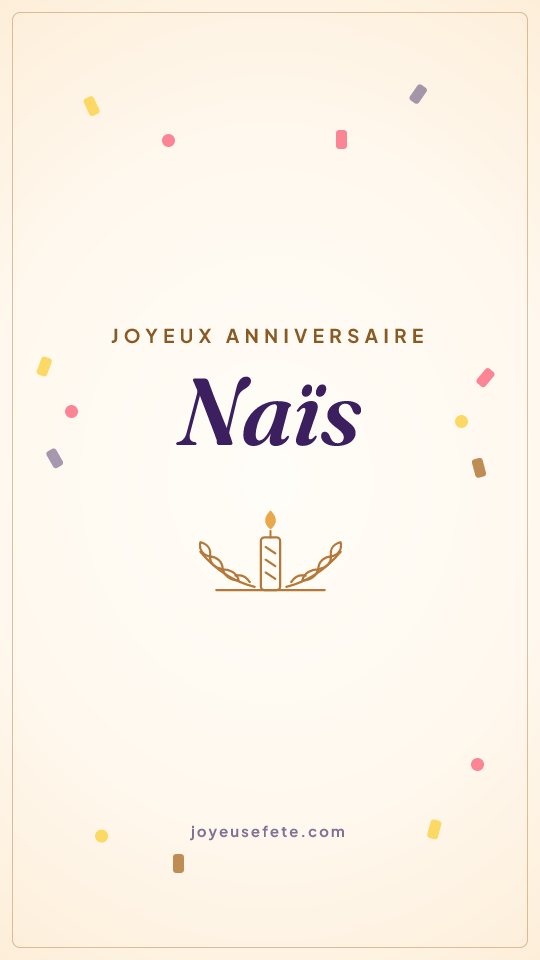 Image « Joyeux anniversaire Naïs » au format story