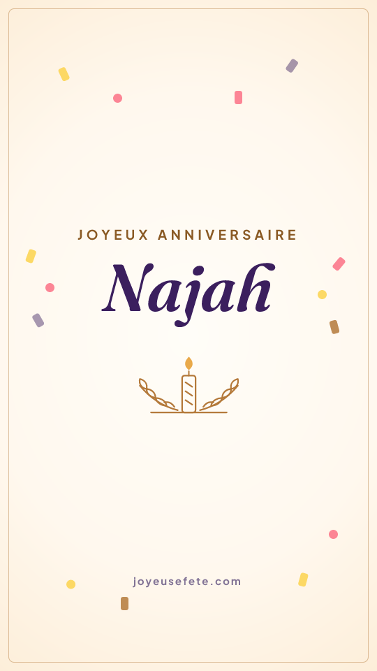 Image « Joyeux anniversaire Najah » au format story
