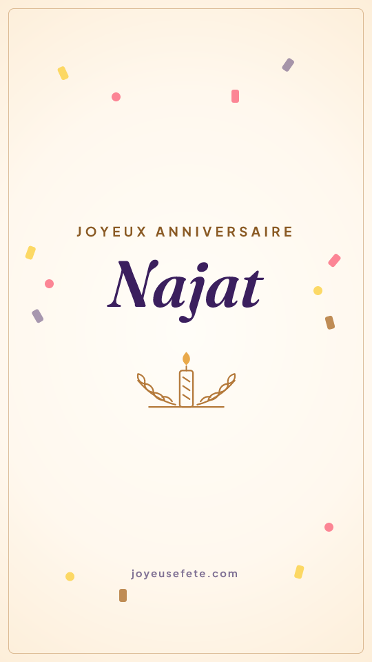 Image « Joyeux anniversaire Najat » au format story