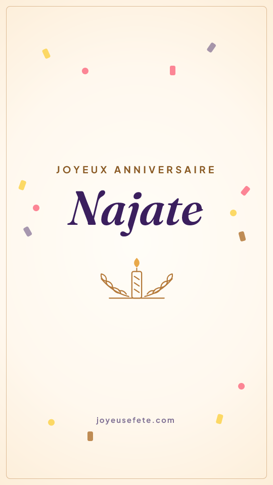 Image « Joyeux anniversaire Najate » au format story