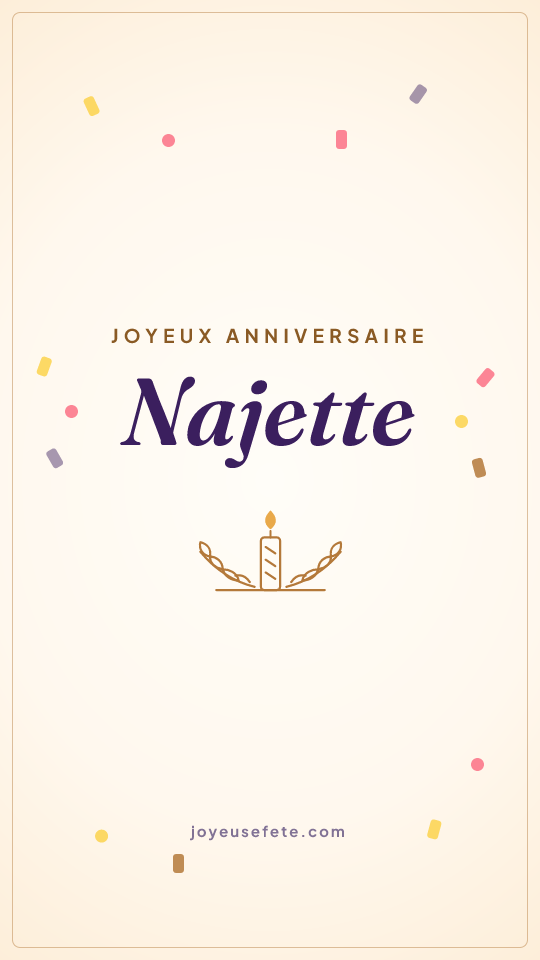Image « Joyeux anniversaire Najette » au format story