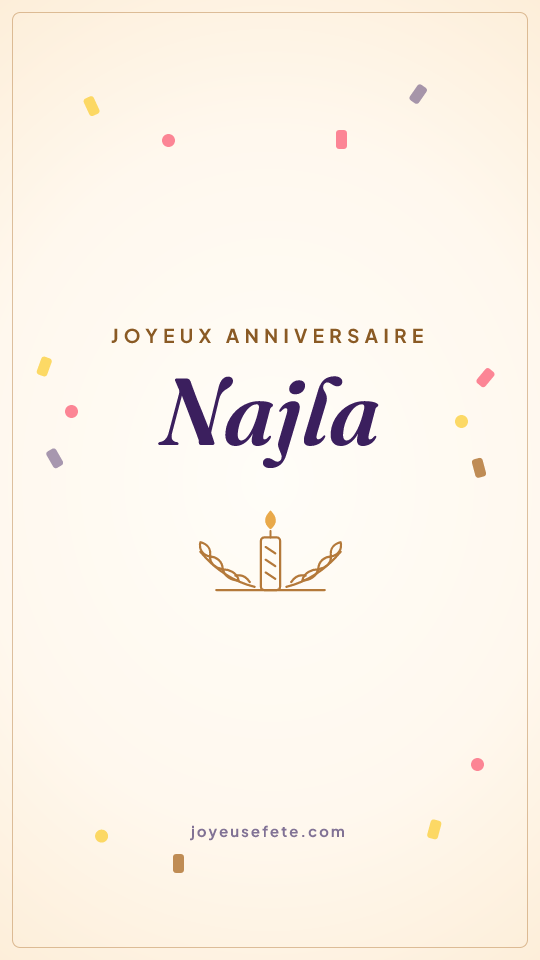 Image « Joyeux anniversaire Najla » au format story
