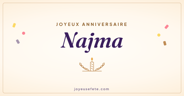 Image « Joyeux anniversaire Najma » au format large