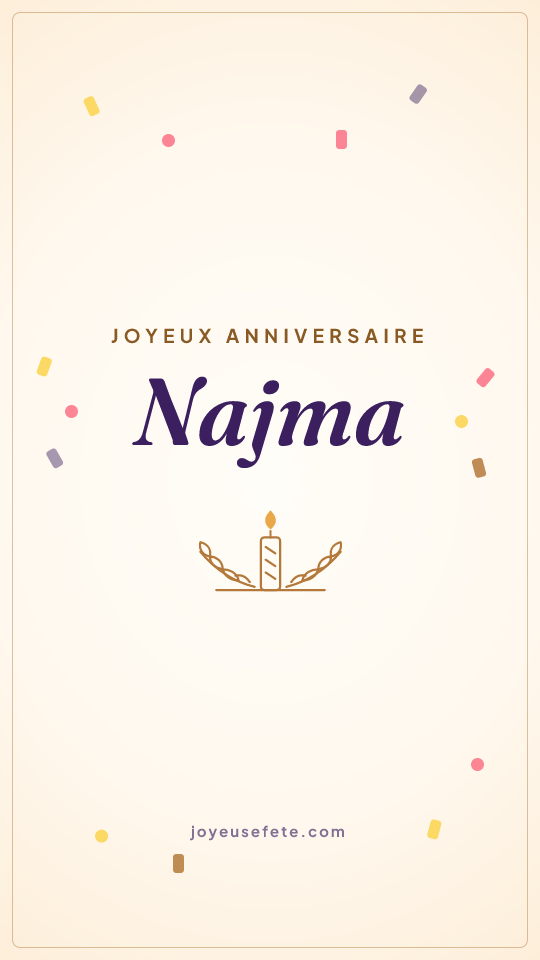 Image « Joyeux anniversaire Najma » au format story