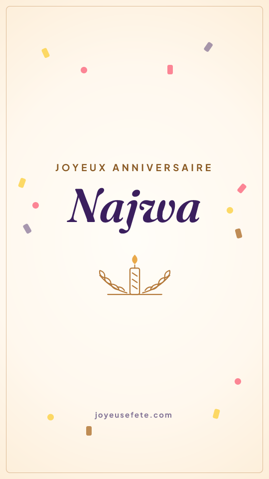 Image « Joyeux anniversaire Najwa » au format story
