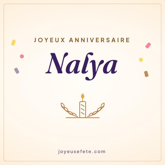 Image carrée « Joyeux anniversaire Nalya » pour WhatsApp