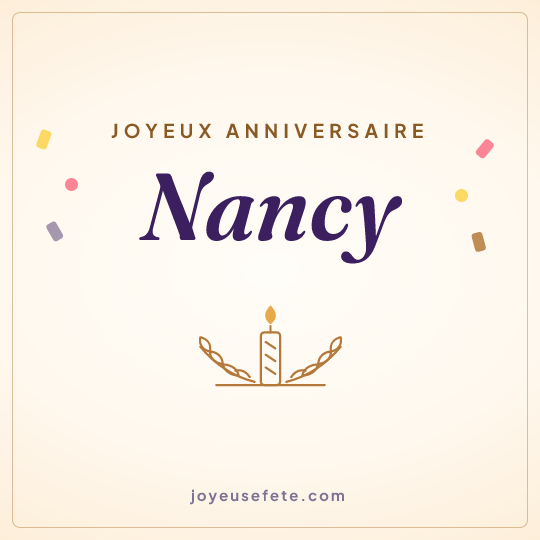 Image carrée « Joyeux anniversaire Nancy » pour WhatsApp