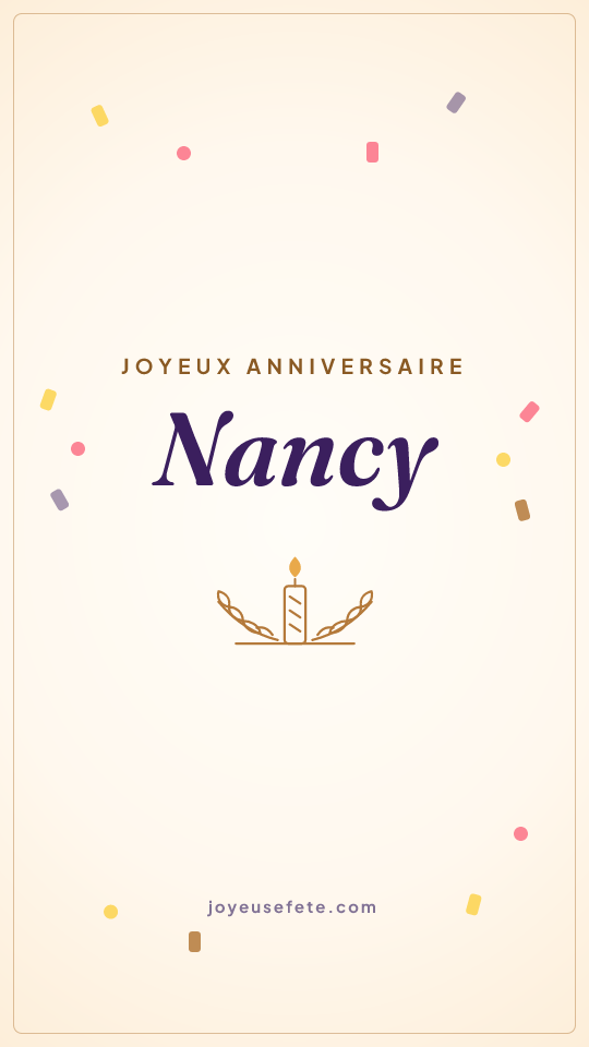 Image « Joyeux anniversaire Nancy » au format story