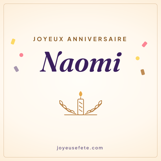 Image carrée « Joyeux anniversaire Naomi » pour WhatsApp
