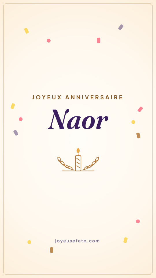Image « Joyeux anniversaire Naor » au format story