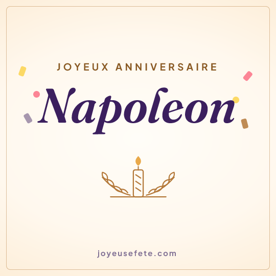 Image carrée « Joyeux anniversaire Napoleon » pour WhatsApp