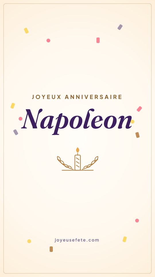 Image « Joyeux anniversaire Napoleon » au format story