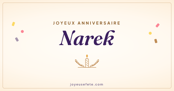 Image « Joyeux anniversaire Narek » au format large