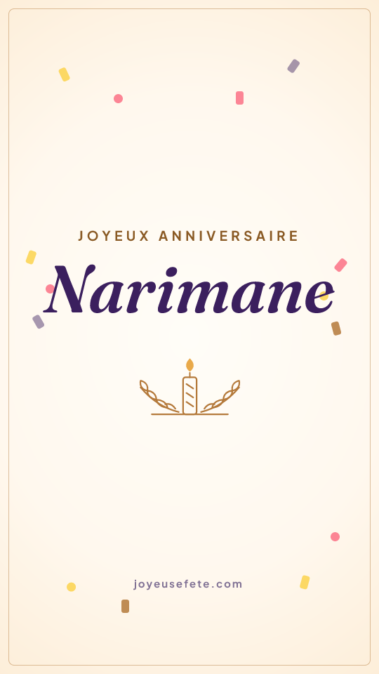 Image « Joyeux anniversaire Narimane » au format story