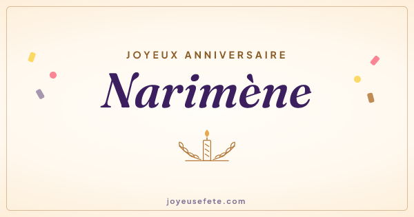 Image « Joyeux anniversaire Narimène » au format large