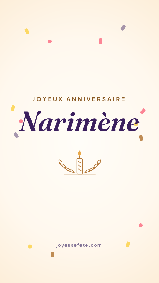 Image « Joyeux anniversaire Narimène » au format story
