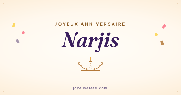 Image « Joyeux anniversaire Narjis » au format large
