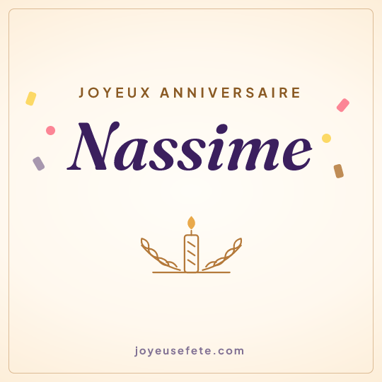 Image carrée « Joyeux anniversaire Nassime » pour WhatsApp