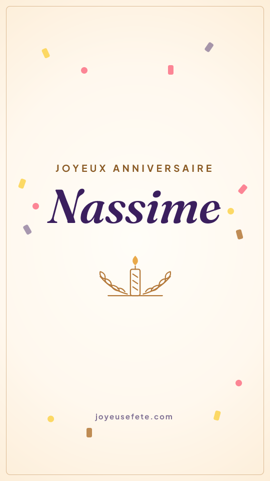 Image « Joyeux anniversaire Nassime » au format story