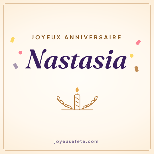 Image carrée « Joyeux anniversaire Nastasia » pour WhatsApp
