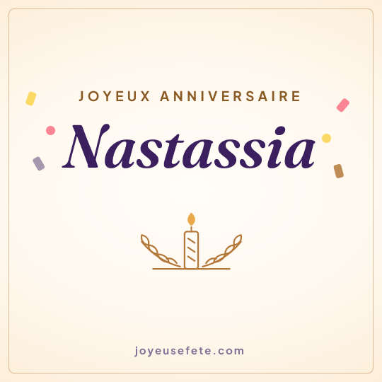 Image carrée « Joyeux anniversaire Nastassia » pour WhatsApp