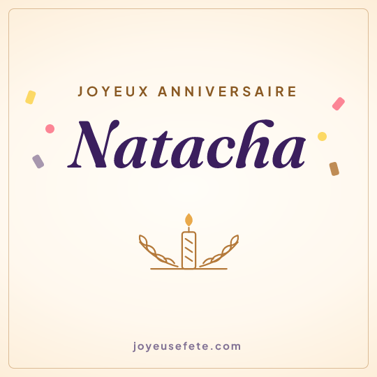 Image carrée « Joyeux anniversaire Natacha » pour WhatsApp