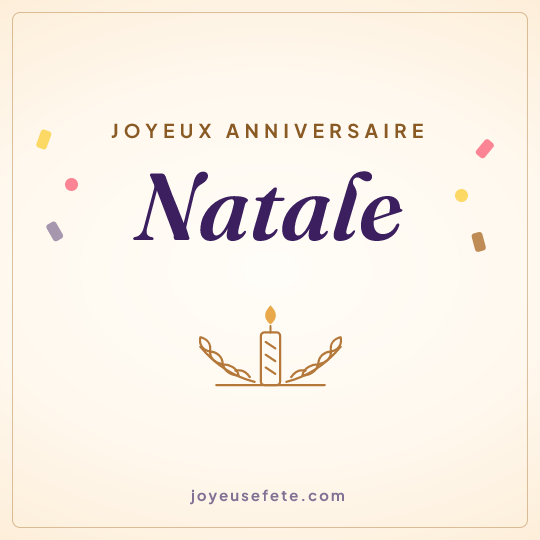 Image carrée « Joyeux anniversaire Natale » pour WhatsApp