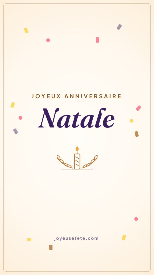Image « Joyeux anniversaire Natale » au format story