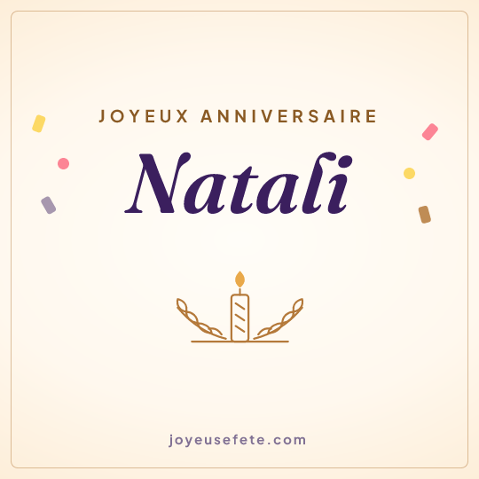 Image carrée « Joyeux anniversaire Natali » pour WhatsApp