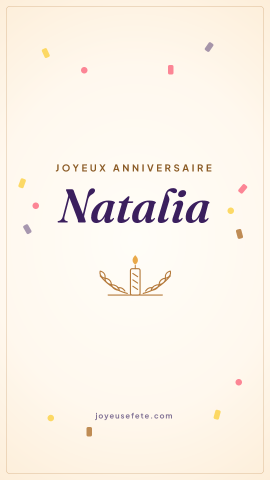 Image « Joyeux anniversaire Natalia » au format story