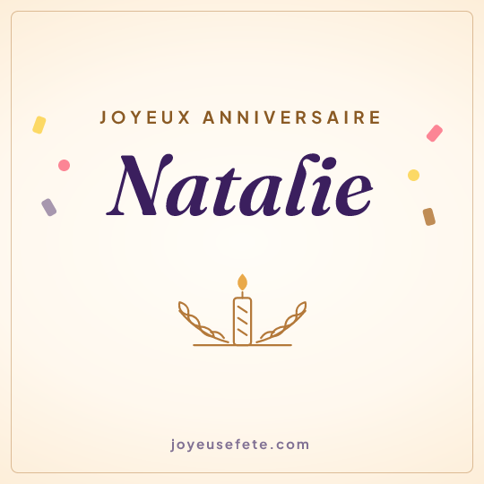 Image carrée « Joyeux anniversaire Natalie » pour WhatsApp
