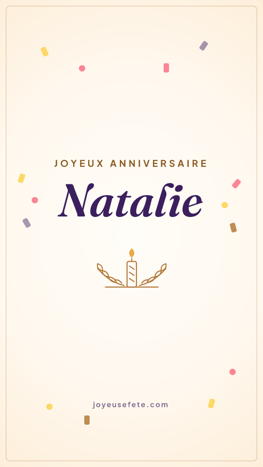 Image « Joyeux anniversaire Natalie » au format story