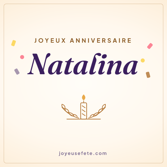 Image carrée « Joyeux anniversaire Natalina » pour WhatsApp