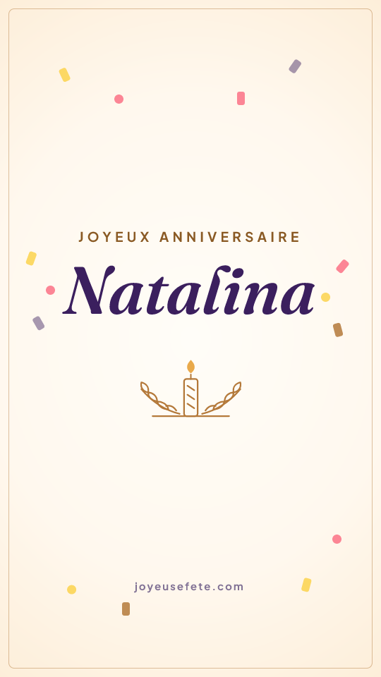 Image « Joyeux anniversaire Natalina » au format story