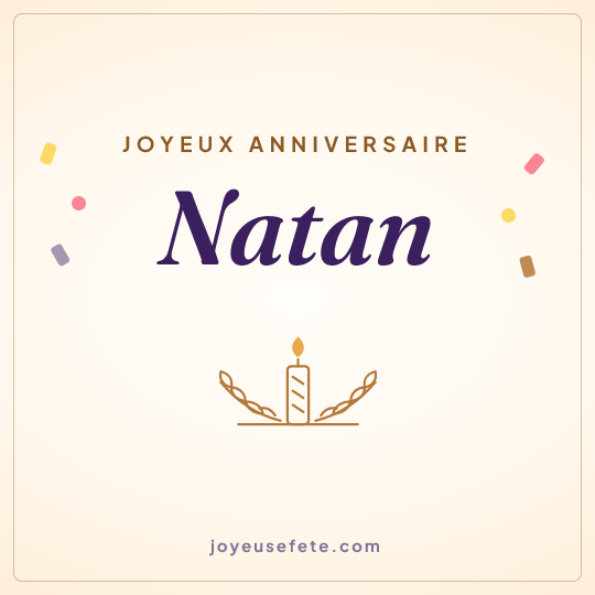 Image carrée « Joyeux anniversaire Natan » pour WhatsApp