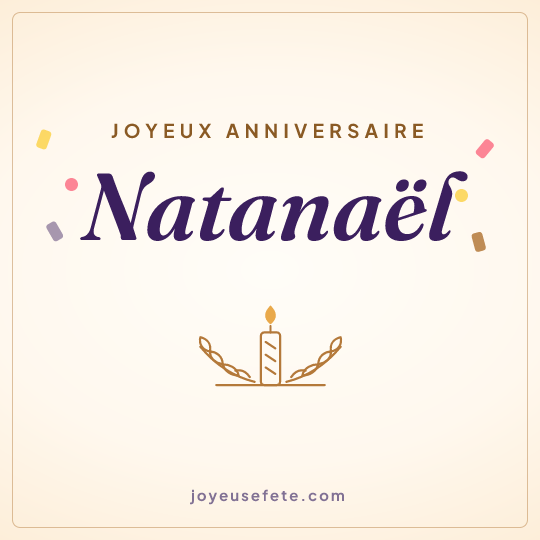 Image carrée « Joyeux anniversaire Natanaël » pour WhatsApp