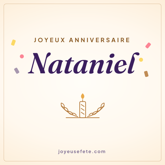 Image carrée « Joyeux anniversaire Nataniel » pour WhatsApp