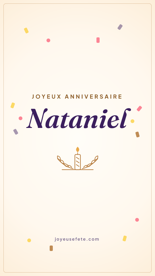 Image « Joyeux anniversaire Nataniel » au format story