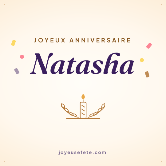 Image carrée « Joyeux anniversaire Natasha » pour WhatsApp
