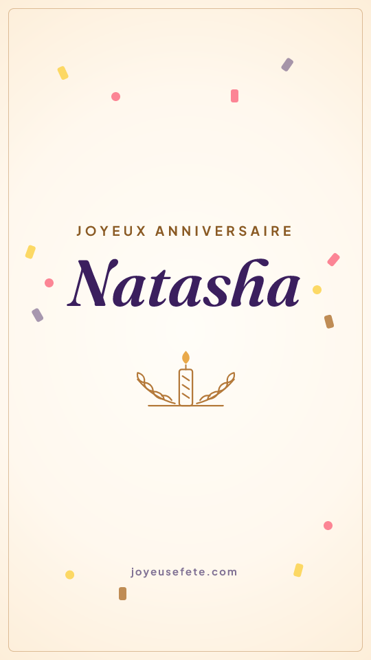 Image « Joyeux anniversaire Natasha » au format story