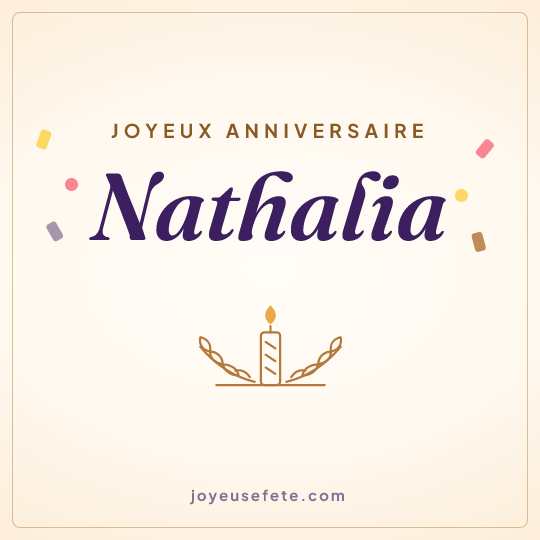 Image carrée « Joyeux anniversaire Nathalia » pour WhatsApp