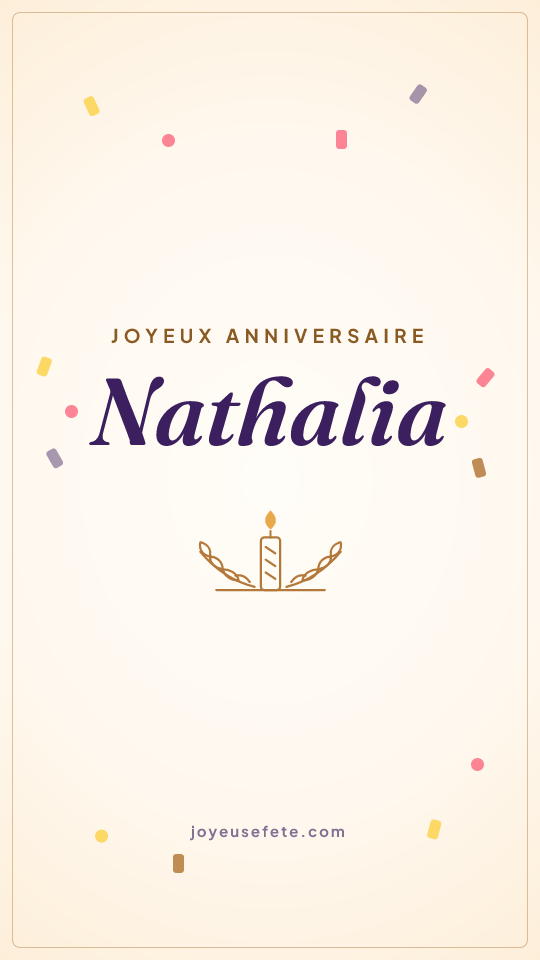 Image « Joyeux anniversaire Nathalia » au format story