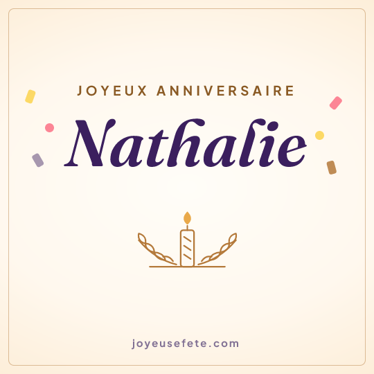 Image carrée « Joyeux anniversaire Nathalie » pour WhatsApp