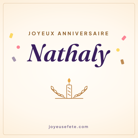 Image carrée « Joyeux anniversaire Nathaly » pour WhatsApp